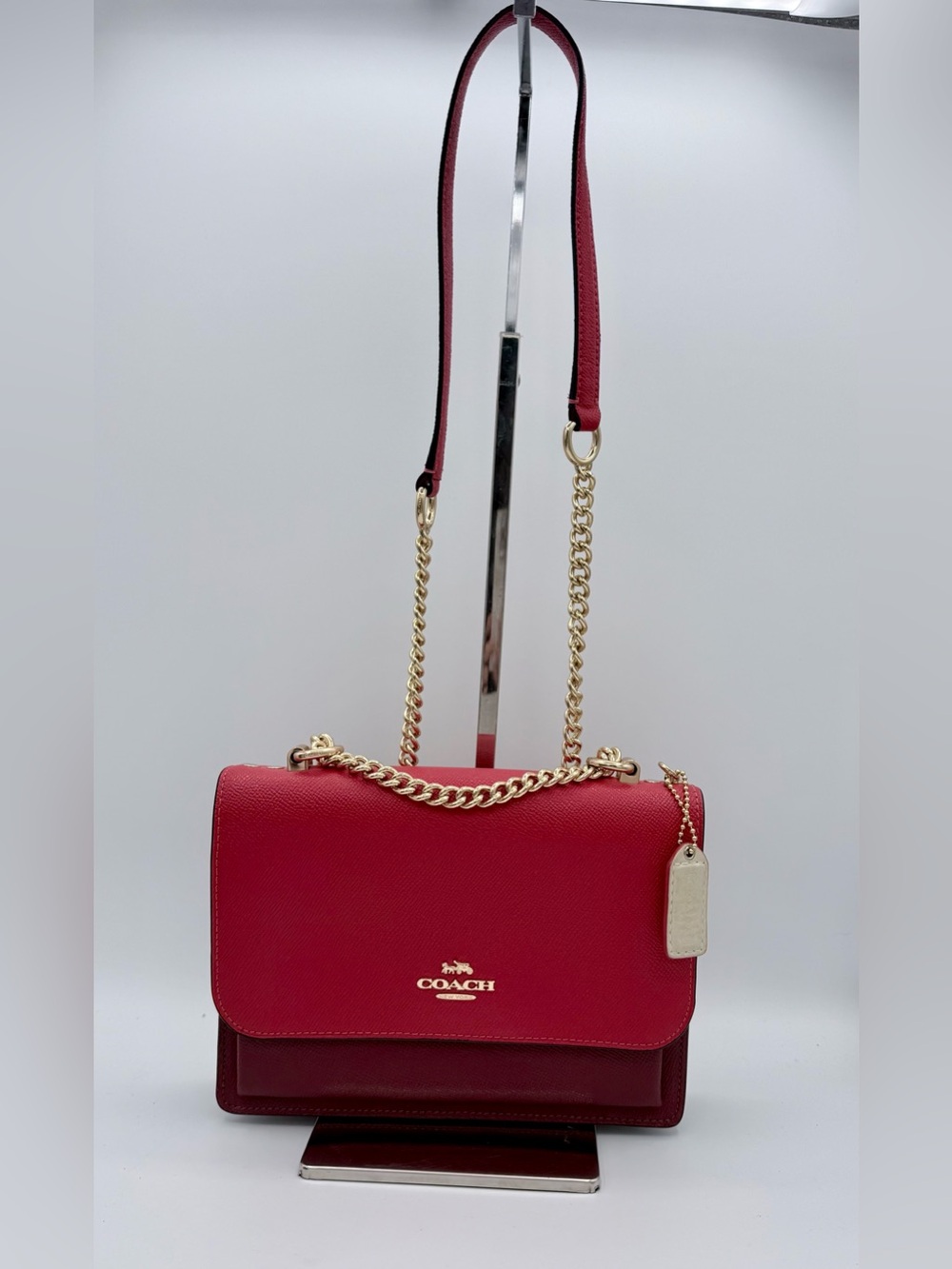 NWT Coach Klare Crossbody Bag Poppy Red Colorblock - Picture 2 of 13
